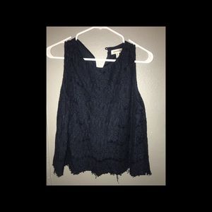 Navy Slightly Cropped Top